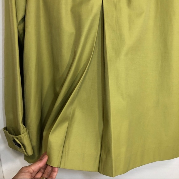 Gallery Womens Button Front Lightly Pockets Green Collar Lined Coat Jacket XS - Picture 13 of 16